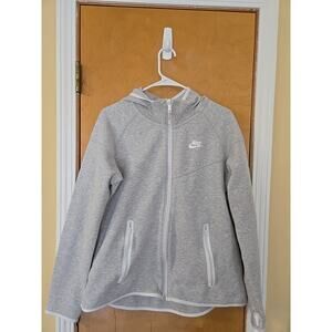 Nike Sweater Womens XL Heathered Gray Tech Fleece Sportswear Full-Zip Hoodie